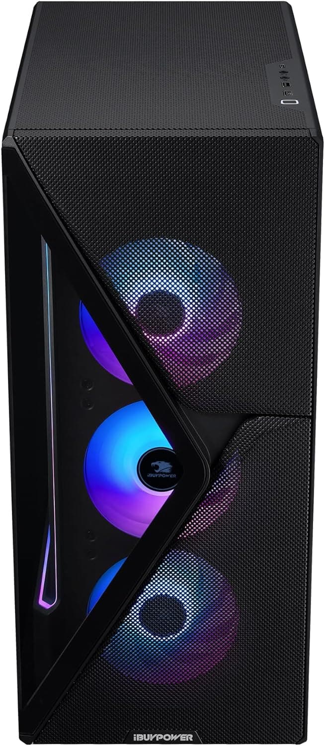 iBUYPOWER Slate MESH Gaming PC Desktop Computer Intel Core i7 14700F CPU, NVIDIA GeForce RTX 5070 12GB GPU, 32GB DDR5 RGB 5200MHz RAM, 1TB NVMe SSD, Windows 11 Home, Keyboard and Mouse - SMI7N5701