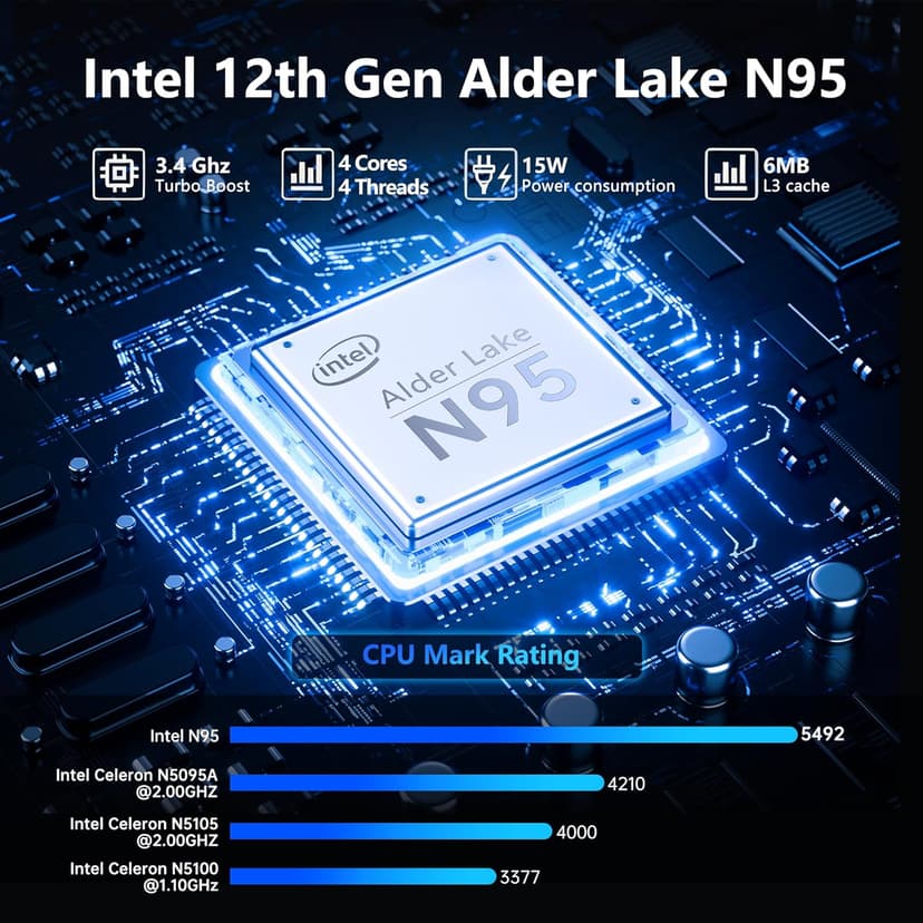 Gaming Laptop, 16 Inch FHD Display (1920 x 1200), N95 Laptop Computer（up to 3.4GHz, 8GB RAM 256GB SSD, Supports 180 Angle Opening, Bluetooth, Backlit Keyboard, Windows 11 Pro