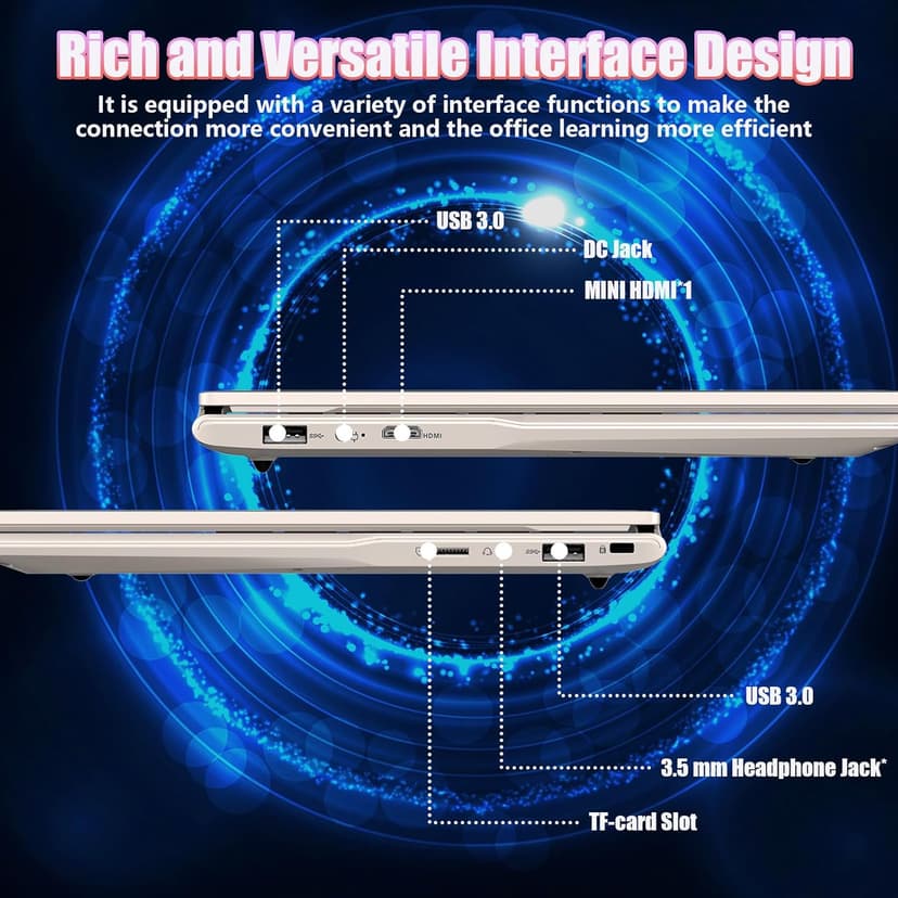 2025 New Portable Laptop,Student and Business,14" FHD IPS Display,Quad-Core N5095 Processor,8GB DDR4 RAM,512GB PCIe SSD,Numeric Keypad,2.4/5G WiFi,38WH Battery,Webcam,Mini HDMI,USB(Pink)