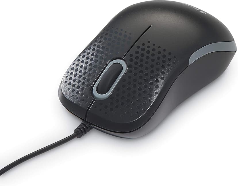 Verbatim USB Silent Corded Optical Mouse - Wired Noiseless Silent Click Computer Mouse for PC, Mac, Laptop, Chromebook - Black 70749