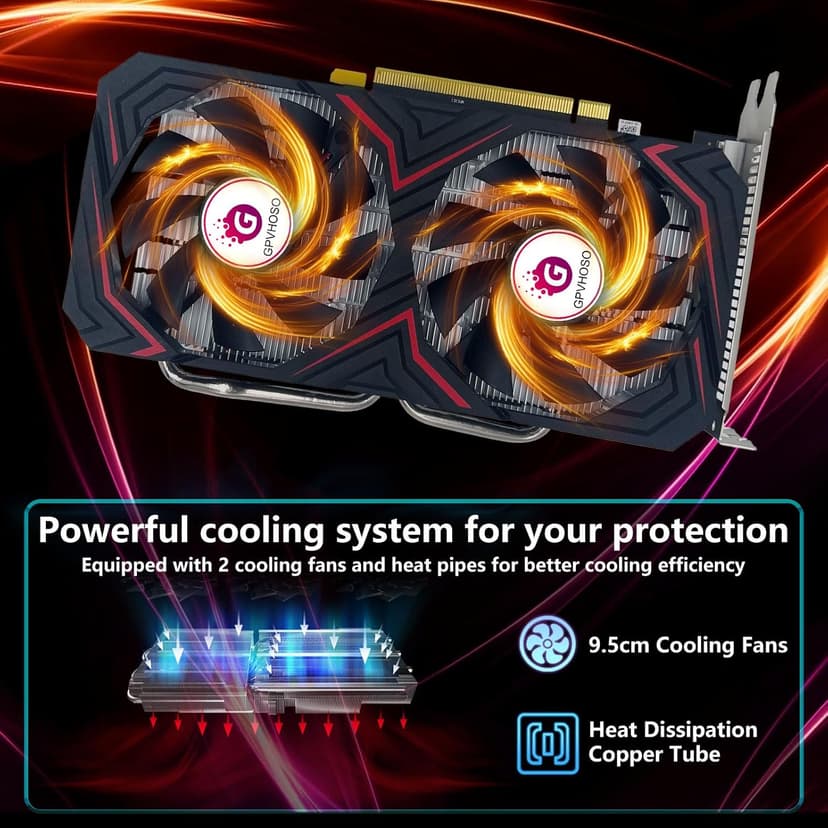 Radeon RX 590 8GB GEM Graphics Card, 2304SP 1469MHz GDDR5 256bit, RX590 GPU 8K Video Card with Dual Cooling Fan, HDMI, DP, DVI-Output, PCIE 3.0 * 16 for Computer Gaming and Office