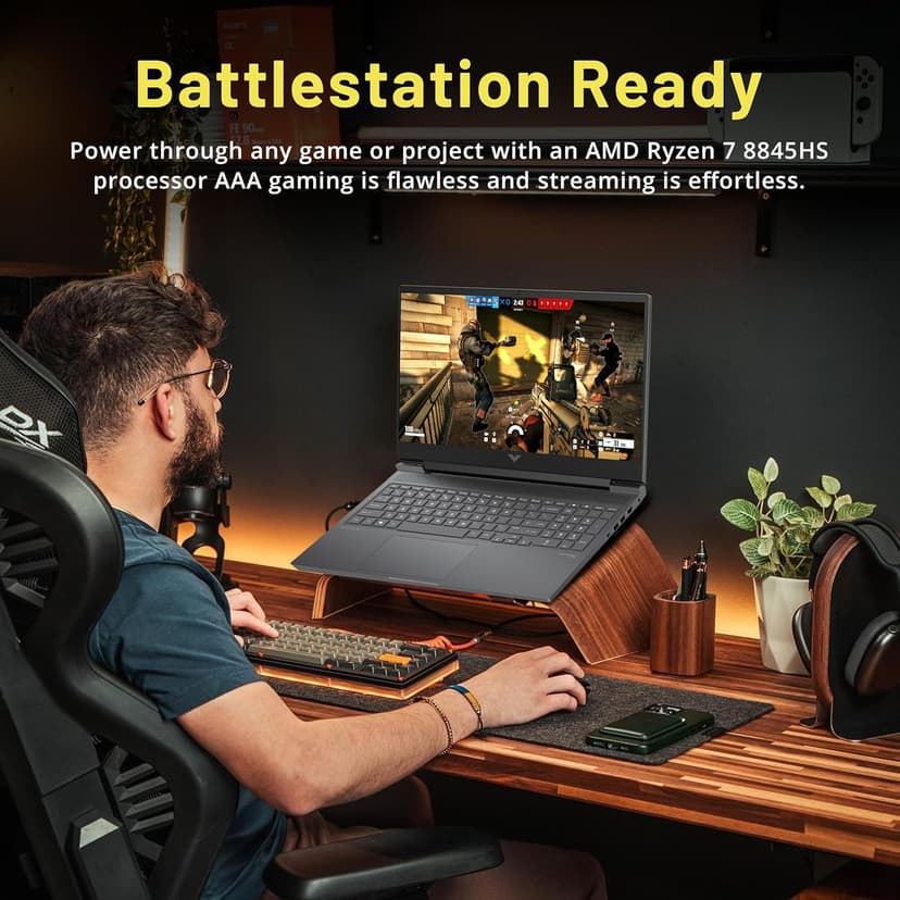 HP Victus 16.1" FHD 144Hz Gaming Laptop, AMD Ryzen 7-8845HS, 16GB DDR5, 512GB SSD, NVIDIA GeForce RTX 4070, Backlit Keyboard, FHD Camera, Wi-Fi 6, Win 11 Pro, Silver, 256GB Docking Station Set