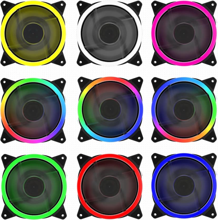 upHere 120mm RGB Case Fan Fan,Quiet Edition High Airflow LED Case Fan for PC Cases-3 Pack,RGB123-3