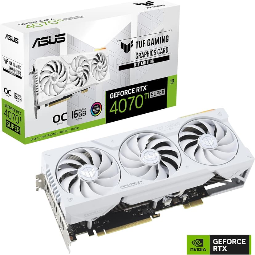 ASUS TUF Gaming GeForce RTX™ 4070 Ti Super BTF White OC Edition Gaming Graphics Card (PCIe 4.0, 16GB GDDR6X, Exclusive to BTF ATX Motherboards