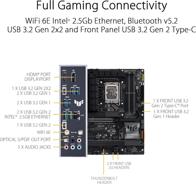 INLAND by Micro Center CPU Motherboard Intel Core i9-12900K 12th Gen 16-Cores LGA 1700 Desktop Processor with ASUS TUF Gaming Z790-Plus WiFi DDR5 Gaming Motherboard