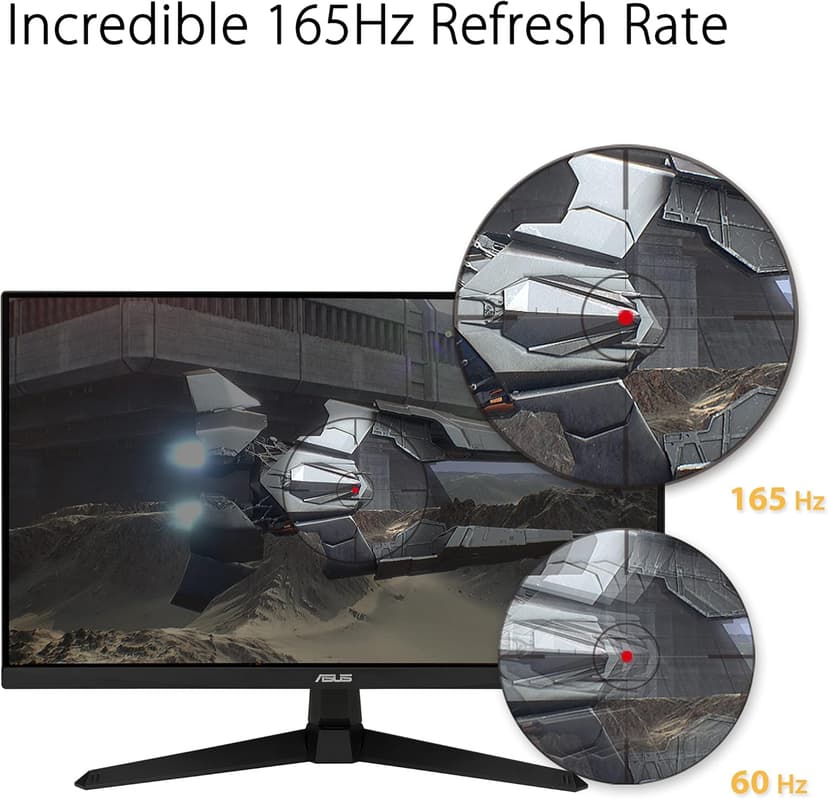 ASUS TUF Gaming 27" 1080P Monitor - Full HD, 165Hz (Supports 144Hz), 1ms, Extreme Low Motion Blur, FreeSync Premium, Shadow Boost, Eye Care, HDMI, DisplayPort, Tilt Adjustable - VG277Q1A,Black
