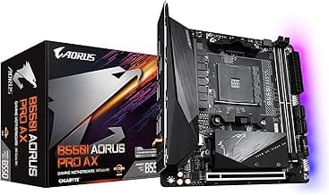 GIGABYTE B550I AORUS PRO AX (AM4 AMD/B550/Mini-Itx/Dual M.2/SATA 6Gb/s/USB 3.2 Gen 1/WiFi 6/2.5 GbE LAN/PCIe4.0/Realtek ALC1220-Vb/DisplayPort 1.4/2xHDMI 2.0B/RGB Fusion 2.0/DDR4/Gaming Motherboard)