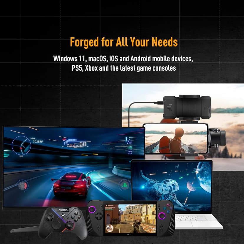 ASUS TUF Gaming A2- USB-C 3.2 Gen 2x2 Portable SSD Enclosure, Dual M.2 NVMe PCIe and SATA, MIL-STD-810H Drop Resistance, IP68 Water and dust Resistance, Aluminum Alloy Chassis and a Thermal pad
