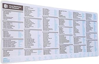 Excel Shortcut Desk Pad, Excel Shortcut Keys Mouse Pad for Windows, Extended Large Cheat Sheet Gaming Desk Mat, PC Office Spreadsheet Keyboard Gift (Windows,80X40 CM)
