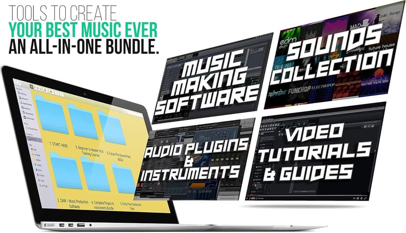 Music Software Bundle for Recording, Editing, Beat Making & Production - DAW, VST Audio Plugins, Sounds for Mac & Windows PC