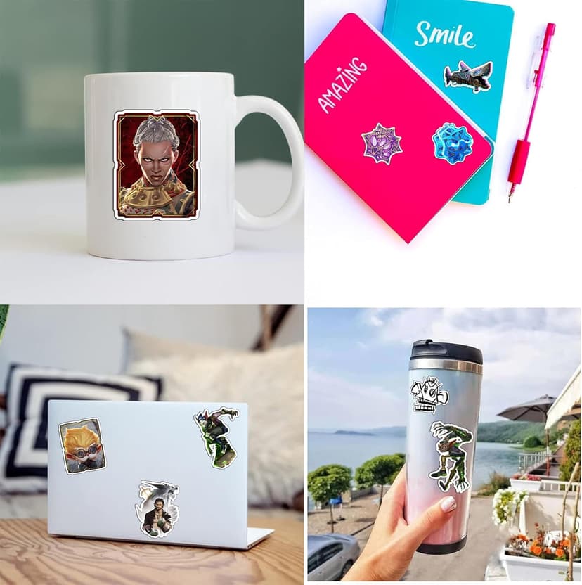 60Pcs Cartoon Arcane Season 2 Stickers League for Water Bottle, Legends Cup, Laptop, Guitar, Motorcycle, Bike, Skateboard, Luggage Box – Vinyl Waterproof