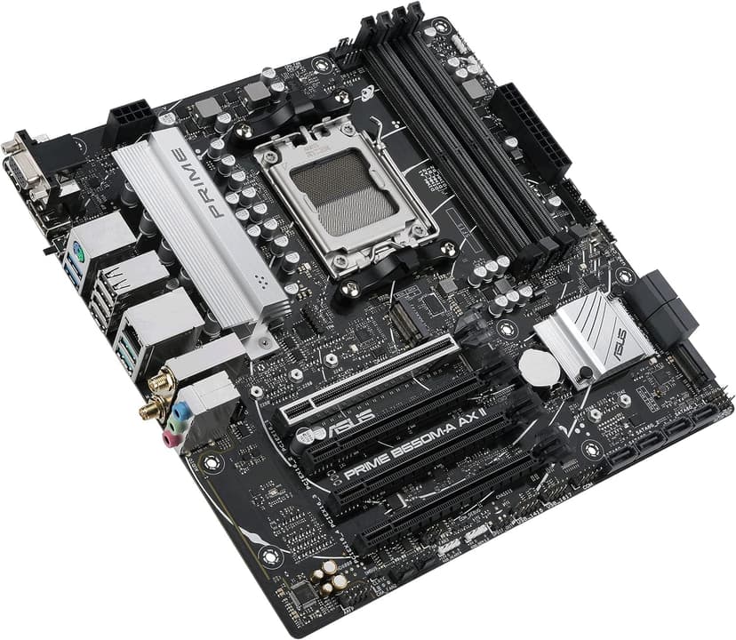 Micro Center AMD Ryzen 5 9600X CPU Processor Bundle with ASUS Prime B650M-A AX II Micro ATX Motherboard (DDR5, PCIe 5.0, Wi-Fi 6, USB 3.2 Gen 2)