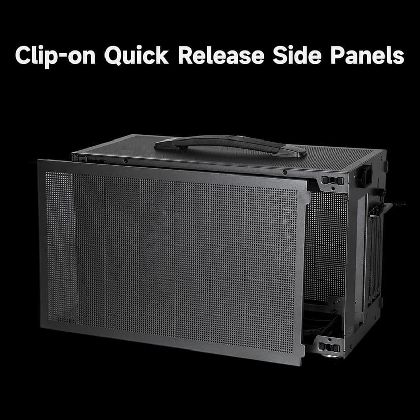 PCCOOLER CPS K101 Mini ITX PC Case, Mesh High Airflow SFF Chassis, Fits 340mm GPU, 3X 12015 Slim Fan Support, Ergonomic Handle, Tool-Free Side Panels, USB 3.0 & Type-C(Pcie Riser Cable Not Included)