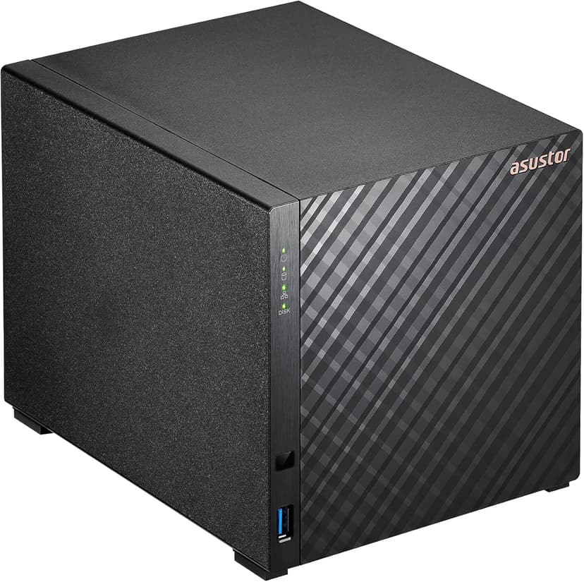 Asustor Drivestor 4 AS1104T - 4 Bay NAS, 1.4GHz Quad Core, Single 2.5GbE Port, 1GB RAM DDR4, Network Attached Storage, Personal Private Cloud (Diskless)