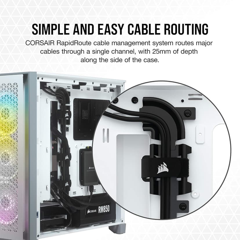 Corsair 4000D Airflow Tempered Glass Mid-Tower ATX PC Case - White