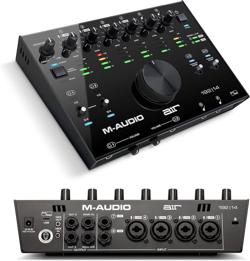 M-Audio AIR 192x14 - USB Audio Interface for Studio Recording with 8 In and 4 Out, MIDI Connectivity, and Software from MPC Beats and Ableton Live Lite