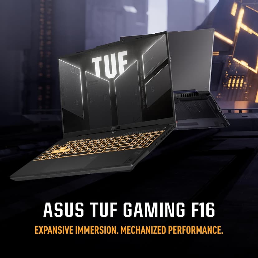 ASUS TUF Gaming F16 Gaming Laptop, 16” FHD+ 144Hz IPS-Level 16:10 Display, Intel® Core™ 5 210H, NVIDIA® GeForce RTX™ 4050, 16GB DDR5, 512GB PCIe Gen4 SSD, Wi-Fi 6, Win11 Home, FX607VU-SS53