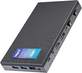 MeLE QuieterDL Mini PC, Dual LAN 2.5G, N100 Fanless Mini Computers, 16GB 4266MHz LPDDR4x, 512GB SSD, Full-Function USB-C,4K Triple Display Desktop PC on Office, Education, Industrial,Astrophotography