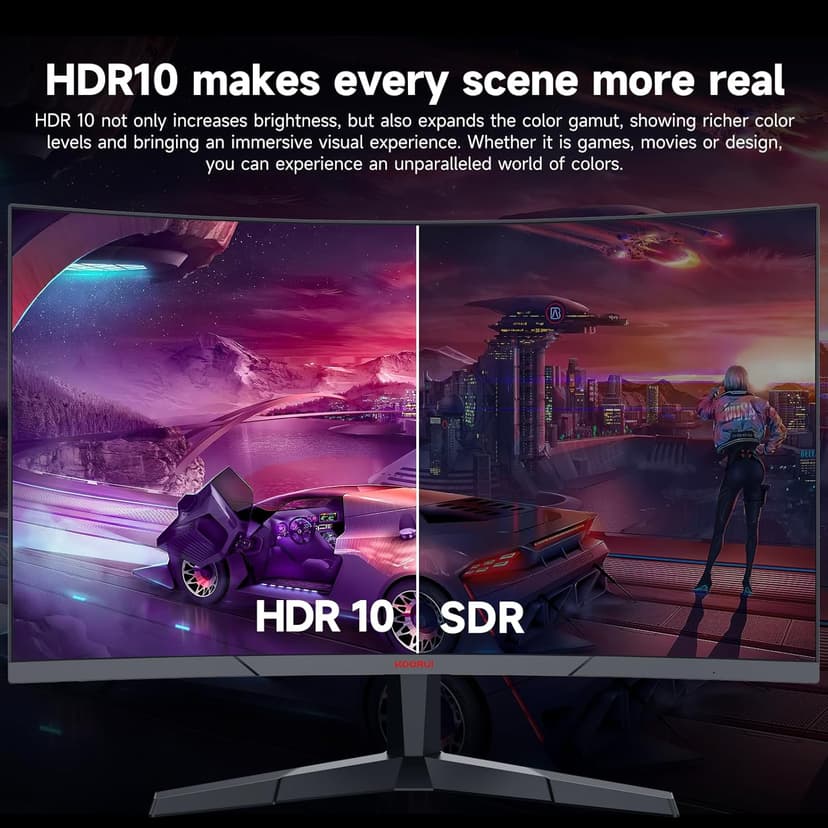 KOORUI 27 inch Curved Gaming Monitor 180Hz FHD 1080P Computer Monitor,VA 1500R Display,Eye Care,Adaptive Sync,DisplayPort1.2& HDMI2.0,VESA Compatible,Tilt Adjustable,Black