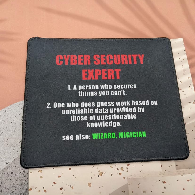 Cybersecurity Expert Definition Mouse Pad - System Administrator - Funny Gifts for Computer Programmer - IT Security - Mouse Mat 9.5 Inch