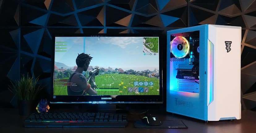 ViprTech Rebel 4.0 Gaming PC - AMD Ryzen 7 (4.1Ghz Turbo), RTX 4060 8GB, 32GB DDR4 3200, 1TB NVMe SSD, VR-Ready, Streaming, WiFi BT, RGB, Win 11 Pro, Prebuilt Desktop Computer White