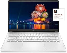 HP 14 Laptop, Qualcomm Snapdragon 7c Processor, 8 GB RAM, 128 GB eMMC, 14-inch Full HD Touchscreen, Windows 11 Home, Thin & Portable, Long Battery Life, Wi-Fi 5 & Bluetooth 5 Combo (14-ed0010nr, 2021)