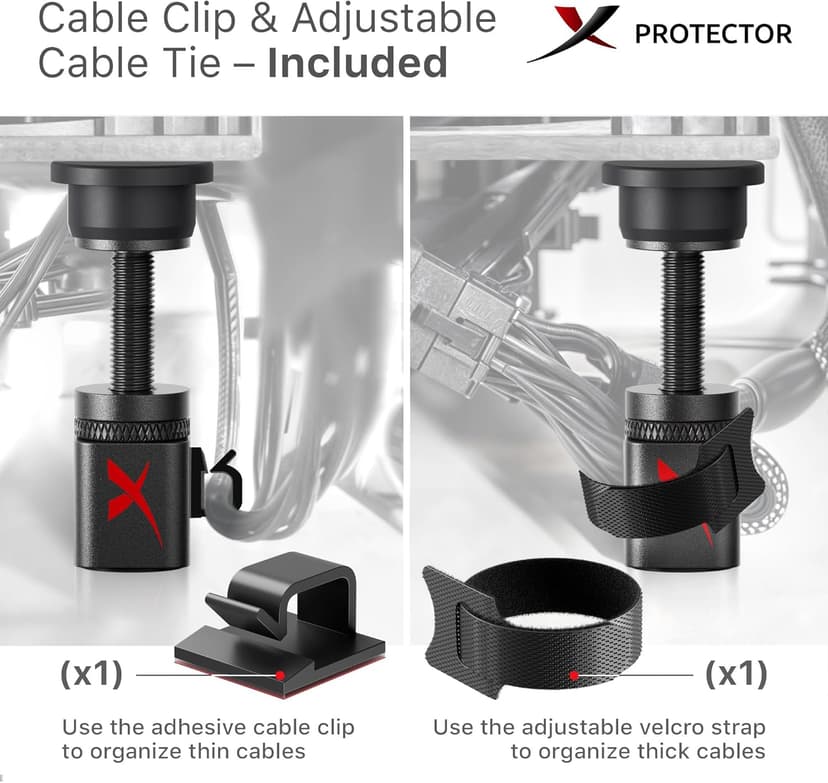 X-Protector GPU Support Bracket - Small GPU Sag Bracket 1" - 2" - Premium GPU Stand with Rubber Pad - Ideal Graphics Card Support for The Most Set Ups!