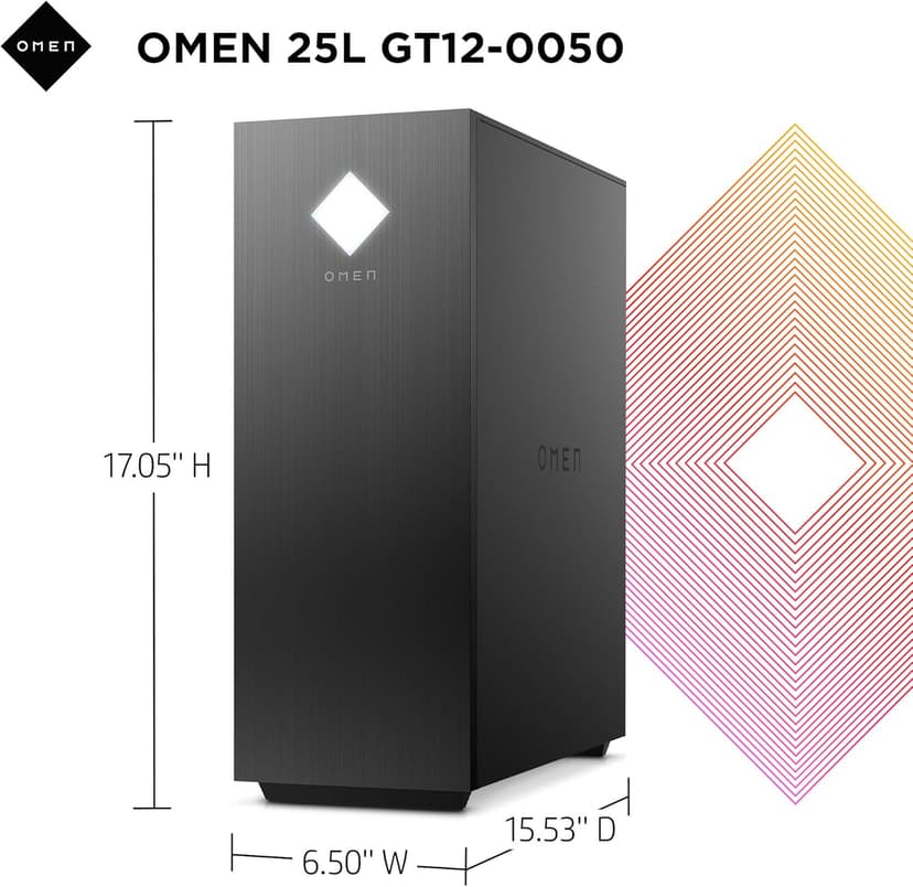 25L Gaming Desktop PC, AMD Radeon RX 5700, AMD Ryzen 7 3700X, HyperX 16 GB DDR4 RAM, 1 TB SATA Hard Drive & 512 GB PCIe NVMe SSD, Windows 10 Home, VR Ready, RGB Lighting (GT12-0050, 2020 Model)