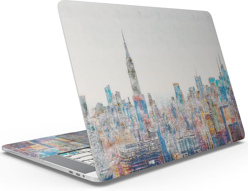 Watercolor New York City Skyline Full-Body Wrap Scratch Resistant Decal Skin-Kit Compatible with MacBook 13" Pro M1 (A2338)