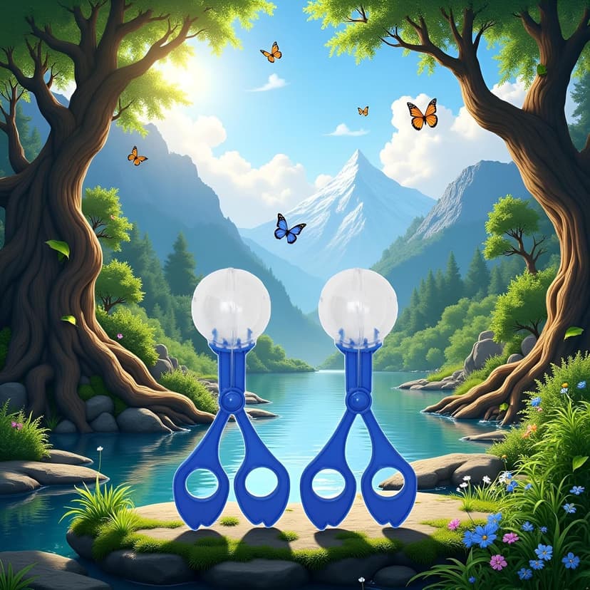 2-Pcs Blue Nature Exploration Tools - Ergonomic Scoopers and Clamps for Field Research and Outdoor Activities, Durable Plastic Design with Non-Slip Grip