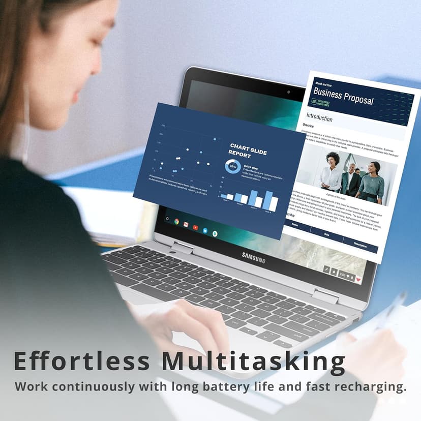 Samsung Chromebook Plus V2 2-in-1 12.2" WUXGA LED Touchscreen Laptop, Intel Celeron 3965Y, 4GB RAM, 64GB eMMC, 2 Cameras, Stylus Pen, Island-Type KB, Wi-Fi 5, Chrome OS, Silver(Renewed)
