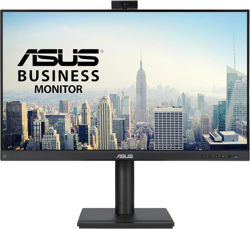 ASUS 27” 1080P Video Conferencing Monitor (BE279QFK) - Full HD, IPS, 100Hz, Frameless, Built-in Webcam, Mic Array, Speaker, Height Adjustable, Ergonomic Design, Eye Care, Wall Mountable, 3 yr warranty