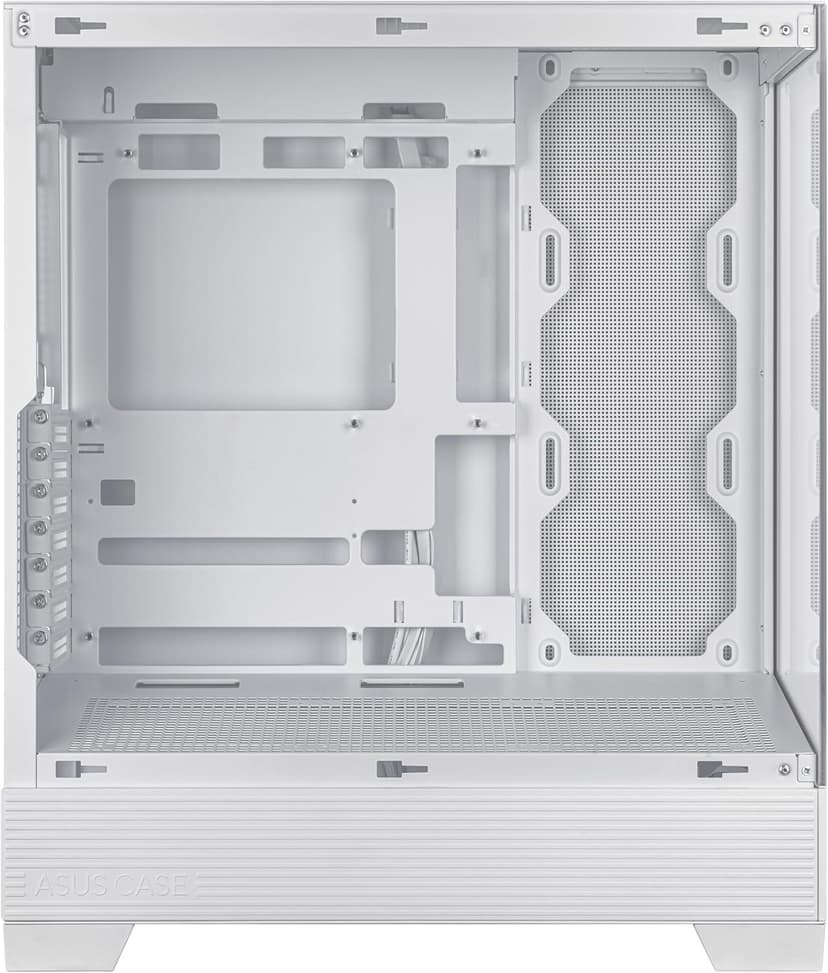 ASUS A31 White ATX Mid-Tower Gaming Case, Dual-Sided Tempered Glass, Frameless Design, BTF Hidden Connectors, 360 AIO Support, 8° Angled Base, ARGB Ready, Optimized Airflow, Seamless Cable Management