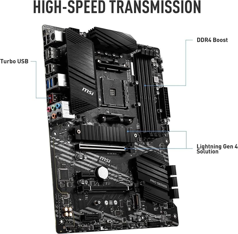 INLAND AMD Ryzen 7 5700X 8-Core 16-Thread Unlocked Desktop Processor with MSI B550-A PRO ProSeries Motherboard (AMD AM4, DDR4, PCIe 4.0, SATA 6Gb/s, M.2, USB 3.2 Gen 2 ATX)