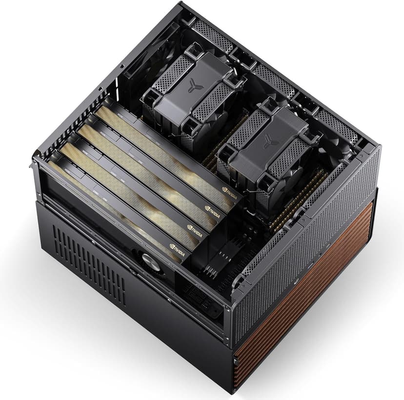 JONSBO N5 NAS Pc Case, E-ATX,12HDD+4SSD Drive Bay GPU HP Host, Supports Max. 4 GPU,E-A.TX(330mm) MB/ATX PSU Supports, with 3 Fans Built-in, 8 Slots PCI, Solid Wood Veneer Computer Case,Home Server