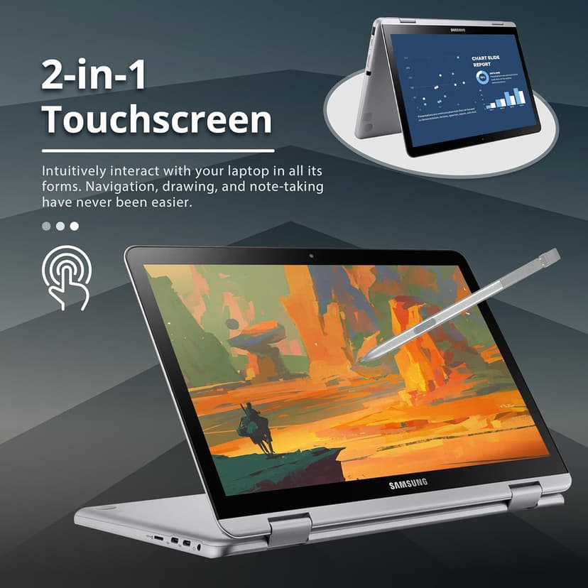 Samsung Chromebook Plus V2 2-in-1 12.2" WUXGA LED Touchscreen Laptop, Intel Celeron 3965Y, 4GB RAM, 64GB eMMC, 2 Cameras, Stylus Pen, Island-Type KB, Wi-Fi 5, Chrome OS, Silver(Renewed)