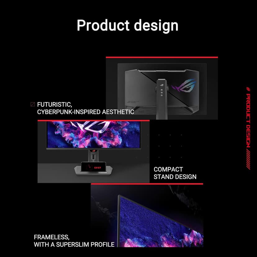 ASUS ROG Strix 26.5” 1440P QD-OLED Gaming Monitor (XG27ACDNG) -QHD (2560x1440), 360Hz, 0.03ms, Custom Heatsink, OLED Care+, G-SYNC Compatible, 99% DCI-P3, DisplayWidget, AI Gaming, 3yr Warranty