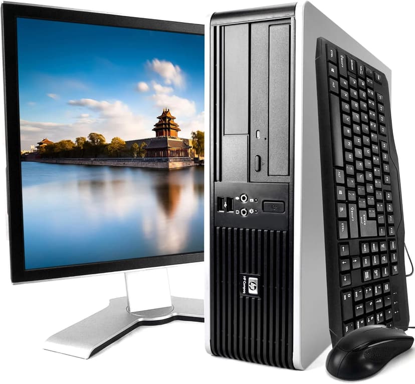 HP Elite 7900 Desktop PC Package, Intel Core 2 Duo Processor, 8GB RAM, 500GB Hard Drive, DVD-RW, Wi-Fi, Windows 10, 19in LCD Monitor (Renewed)