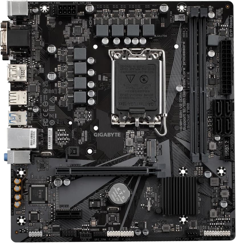 GIGABYTE H610M S2H V2 DDR4 (H610/ Intel/LGA 1700/ Micro ATX/ DDR4/ Single M.2/ PCIe 4.0/ USB 3.2 Gen1/ Realtek GbE LAN/Motherboard)