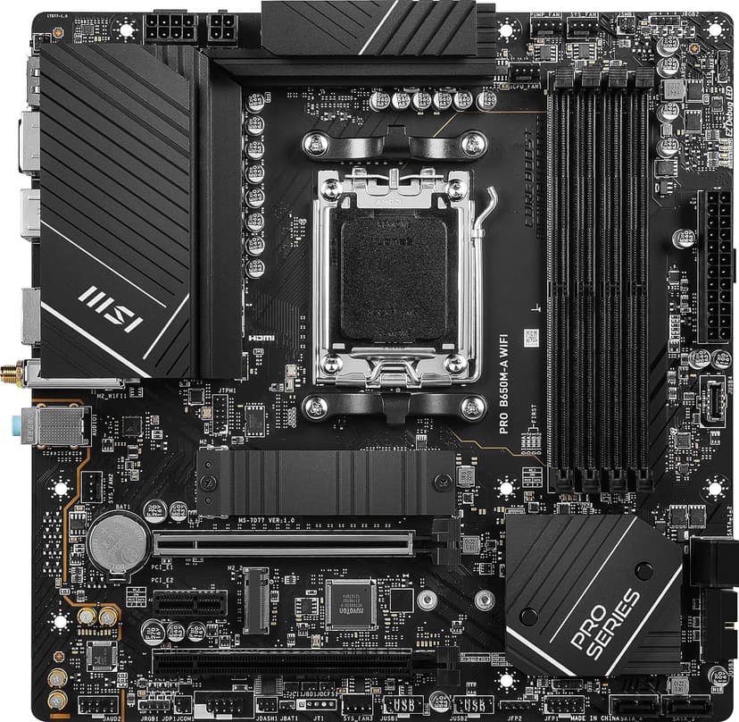 INLAND AMD Ryzen 7 7700X CPU Processor with MSI PRO B650M-A WiFi ProSeries Motherboard (AM5, mATX, DDR5, M.2, USB 3.2 Gen 2, Wi-Fi 6E), Sold by Micro Center