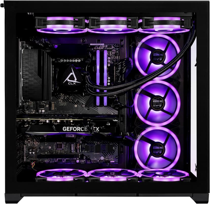 CLX Set Gaming Desktop - Liquid Cooled Intel Core i9 13900KF 3GHz 24-Core Processor, 64GB DDR5 Memory, GeForce RTX 4070 12GB GDDR6X Graphics, 2TB SSD, 6TB HDD, WiFi, Windows 11 Home 64-bit