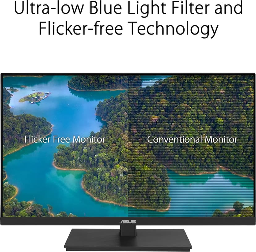 ASUS 23.8” 1080P Docking Monitor (VA24ECPSN) - Full HD, IPS, 75Hz, Adaptive-Sync, Speakers, Eye Care, Low Blue Light, Flicker Free, USB-C, RJ45, HDMI, Frameless, Height Adjustment, VESA Wall Mountable