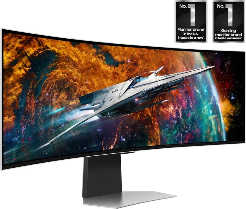 Samsung 49" Odyssey OLED G9 (G95SC) Series Curved Smart Gaming Monitor w QD-OLED, 240Hz, 0.03ms, AMD Freestyle Premium Pro, G-Sync Compatible, Dual QHD, Neo Quantum Processor Pro, LS49CG954SNXZA