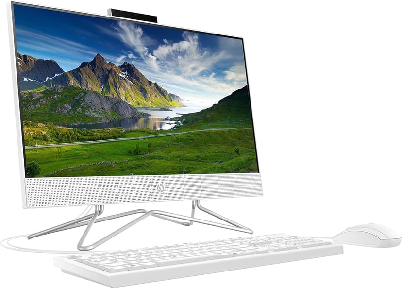 HP 2022 All-in-One Desktop, 21.5" FHD Display, Intel Celeron J4025 Processor, 16GB RAM, 512GB PCIe SSD, Webcam, HDMI, RJ-45, Wired Keyboard&Mouse, WiFi, Windows 11 Home, White