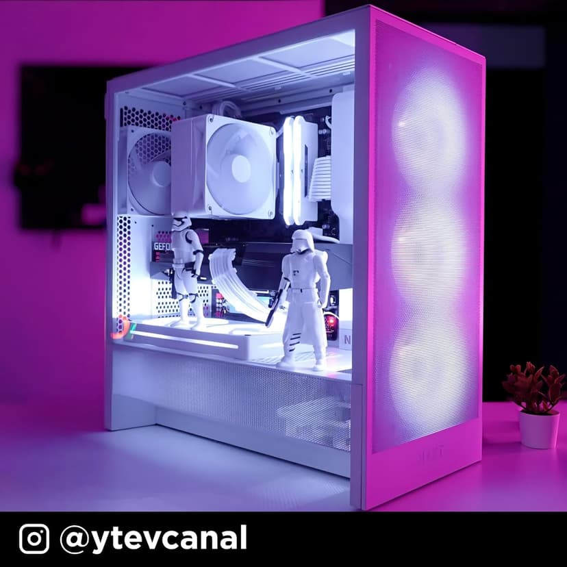 NZXT H5 Flow 2024 - Compact ATX Mid-Tower PC Gaming Case - High Airflow - 2 x 120mm Fans Included - 360mm Front & 240mm Top Radiator Support - Cable Management System - Tempered Glass - White