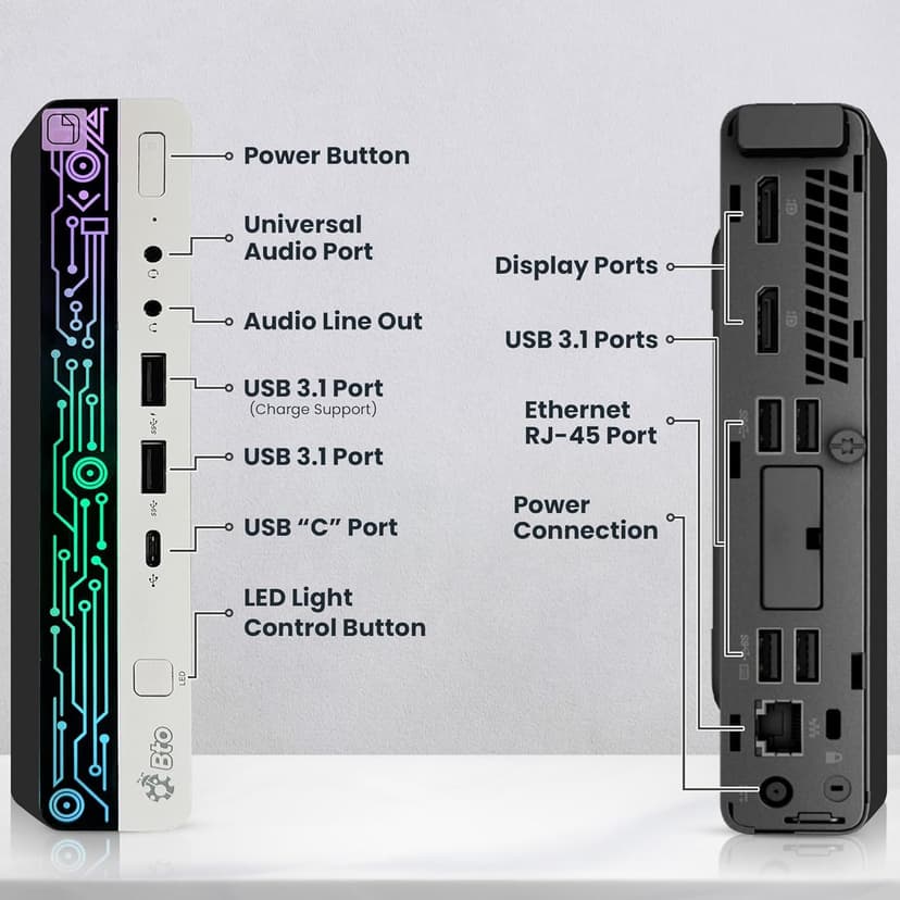 BTO HP RGB G4 Mini PC - Intel Core i5-8th Gen Upto 3.50Ghz | 32GB DDR4 Ram | 1TB NVMe SSD | New Dual FHD 24-inch Monitors | Windows 11 Pro | RGB Keyboard Set | Micro pc Home/Office (Renewed)
