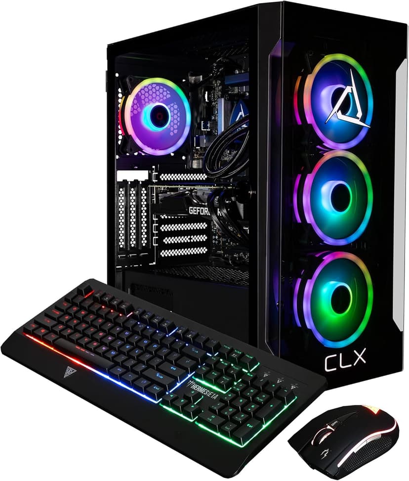 CLX Set Gaming PC - Intel Core i9 12900KF 3.2GHz, GeForce RTX 4060 Ti, 1TB NVMe M.2 SSD, 4TB HDD, 32GB DDR4 RGB Memory, 240mm AIO, Windows 11 Home, Black