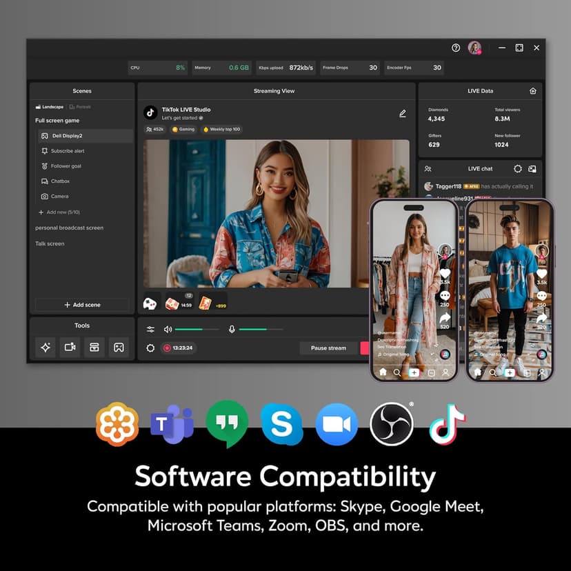 AVerMedia PW315 Full HD 1080p 60fps Webcam for Game Streaming, Video Calls and Content Creating with CamEngine and 3rd Party Software Support, TAA/NDAA Compliant