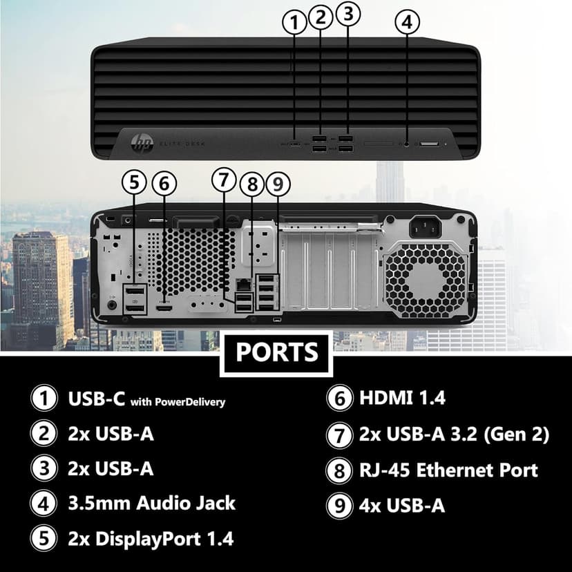 HP New Elite 600 G9 Small Form Factor Desktop, Intel i5-13500 (Beats i7-11700K), 16GB RAM, 512GB SSD, HDMI, Type-C, DP, Support 4K, Wired Keyboard and Mouse, Windows 11 Pro