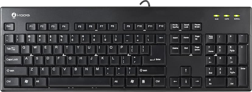 I-Rocks Washable Keyboard, Black (IRK32W-BK)